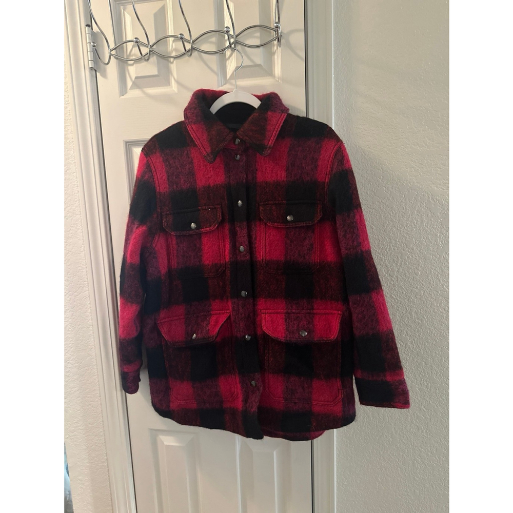 Banana republic wool plaid coat small